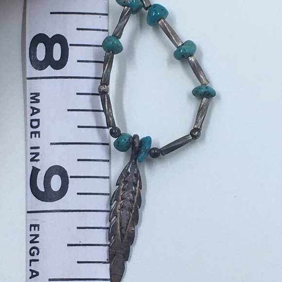 .925 Sterling Turquoise & Coral Liquid Silver Necklace - Picture 9 of 9